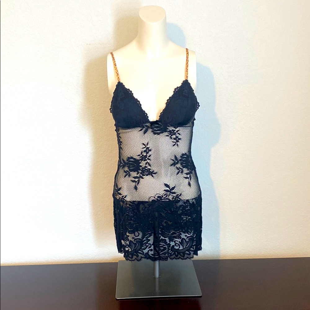 Victoria's Secret Black Lace Chemise Intimates